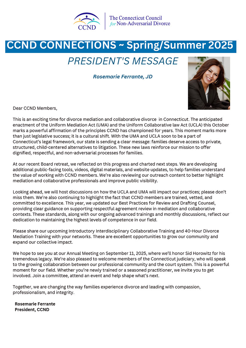Spring Summer 2025 Newsletter page one